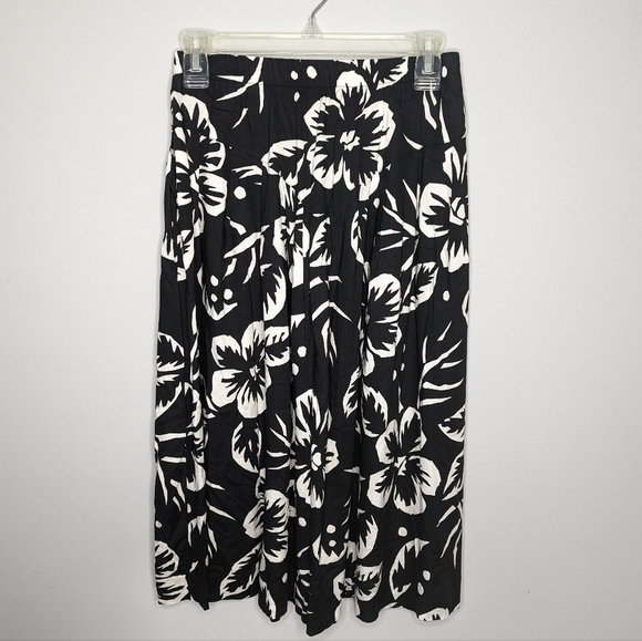 California Krush Midi Hawaiian Floral Tropical Skirt elastic waist womans small - Picture 2 of 5